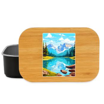 Parc national Banff Canada Affiche de voyage souvenir - Boîte à goûter - noir - Devant