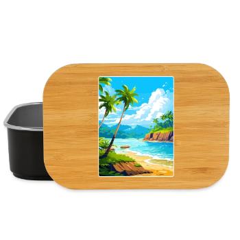 République dominicaine Carte d’affiche de voyage dans les Caraïbes - Boîte à goûter - noir - Devant