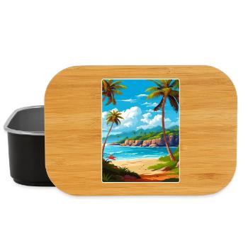République dominicaine Carte d’affiche de voyage dans les Caraïbes - Boîte à goûter - noir - Devant