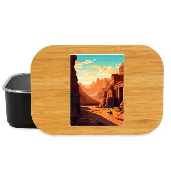 Petra Jordan Affiche de voyage Souvenir Carte Postale Peinture - Boîte à goûter - noir - Devant