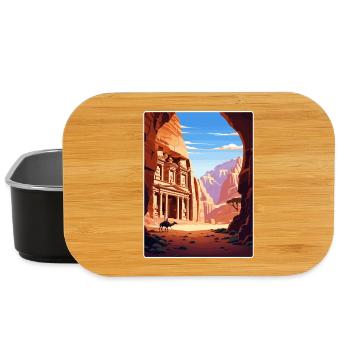 Petra Jordan Affiche de voyage Souvenir Carte Postale Peinture - Boîte à goûter - noir - Devant
