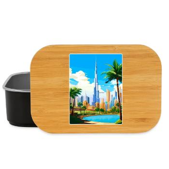 Dubai United Arab Emirates Travel Poster Souvenir - Lunch Box - black - Front