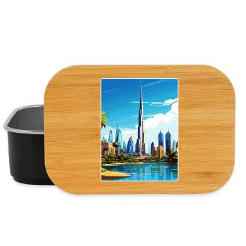 Dubai United Arab Emirates Travel Poster Souvenir - Lunch Box - black - Front