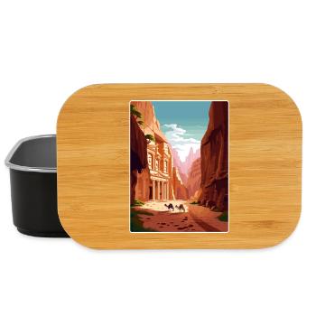 Petra Jordan Affiche de voyage Souvenir Carte Postale Peinture - Boîte à goûter - noir - Devant