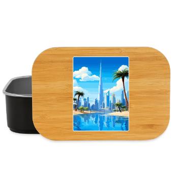 Dubai United Arab Emirates Travel Poster Souvenir - Lunch Box - black - Front