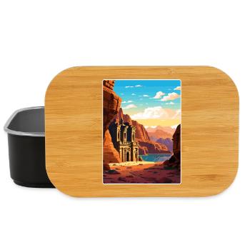Petra Jordan Affiche de voyage Souvenir Carte Postale Peinture - Boîte à goûter - noir - Devant