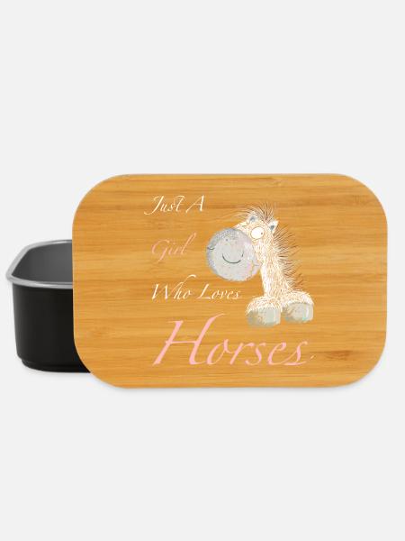 Just A Girl Who Loves Horses Pferde Spruch - Lunch Box - Schwarz