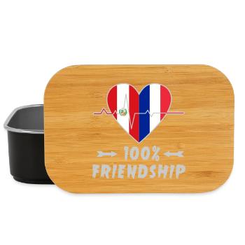 Peru und Frankreich 100% Freundschaft - Lunch Box - Schwarz - Vorne