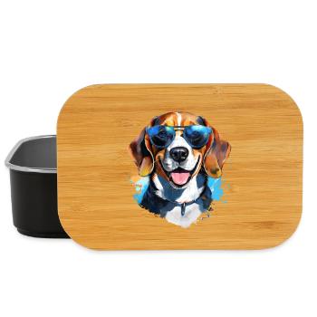 Beagle with sunglasses - Lunch Box - black - Front