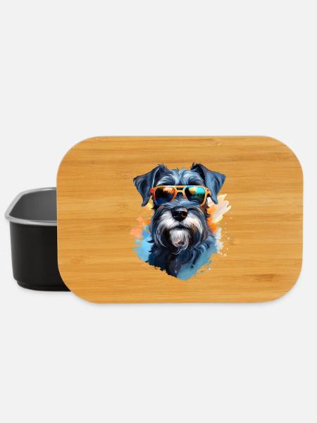 Schnauzer mit Sonnenbrille - Lunch Box - Schwarz
