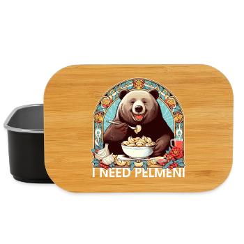 I Need Pelmeni Bear Gift - Lunch Box - black - Front