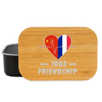 100 % amitié entre la Chine et la France - Boîte à goûter - noir - Devant