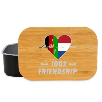 Afghanistan und Niederlande 100% Freundschaft - Lunch Box - Schwarz - Vorne