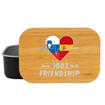 Slowenien und Spanien 100% Freundschaft - Lunch Box - Schwarz - Vorne