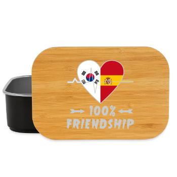 100 % amitié entre la Corée du Sud et l'Espagne - Boîte à goûter - noir - Devant