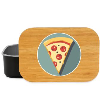 Pizza Slice Graphic - Lunch Box - black - Front
