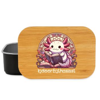 Axolotl Indoors Enthousiaste Livre Livres Cadeau - Boîte à goûter - noir - Devant