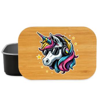 Licorne Casque Lunettes de soleil Cool - Boîte à goûter - noir - Devant