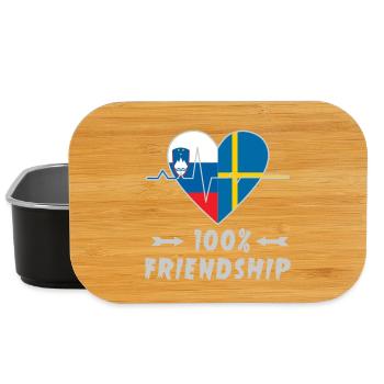 Slowenien und Schweden 100% Freundschaft - Lunch Box - Schwarz - Vorne