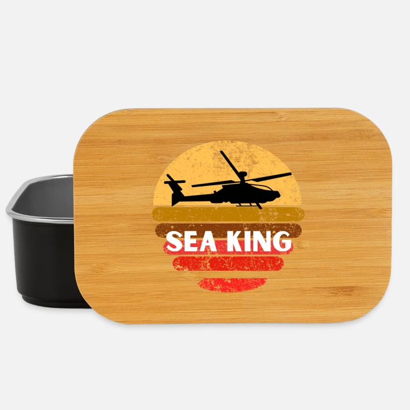 Sea King Sunset Helicopter - Lunch Box - black