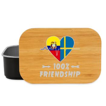 Ecuador und Schweden 100% Freundschaft - Lunch Box - Schwarz - Vorne