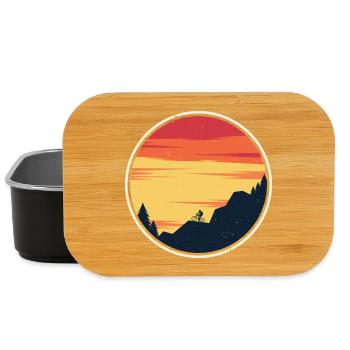 Sunset Mountain Bike Trail Emblem - Lunch Box - black - Front