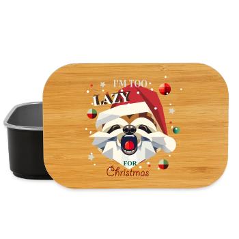 Entspannt durch die Weihnachtszeit – das Faultier - Lunch Box - Schwarz - Vorne