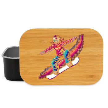 Pixel de snowboard - Boîte à goûter - noir - Devant