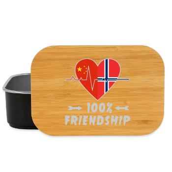 100 % amitié entre la Chine et la Norvège - Boîte à goûter - noir - Devant