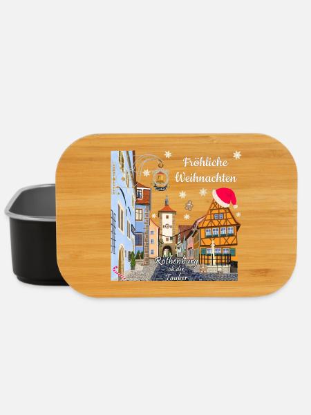 Rothenburg ob der Tauber, Fröhliche Weihnachten - Lunch Box - Schwarz