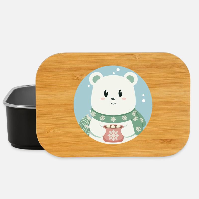 Süßer Eisbär in Weihnachtsstimmung - Lunch Box - Schwarz