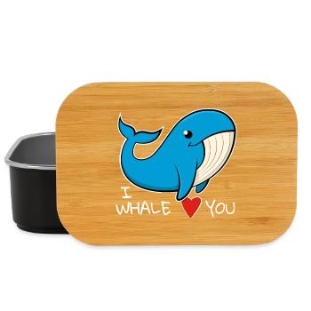 "I whale love you" Funny blue whale. - Lunch Box - black - Front