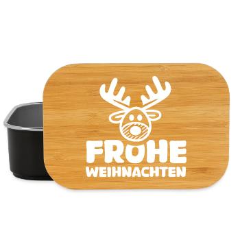 Frohe Weihnachten Rentier Elch comic cartoon Logo - Lunch Box - Schwarz - Vorne