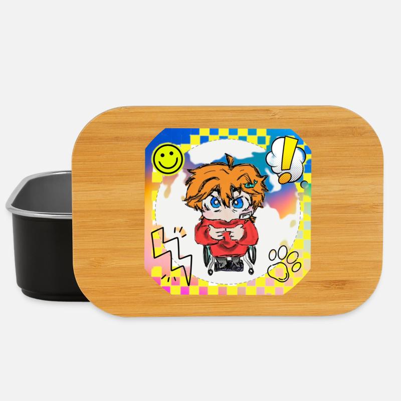 Bunter Popart Rollstuhlheld - Lunch Box - Schwarz
