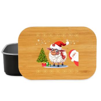 Mouton Festif de Noël - Pulls et Habits Mignons - Boîte à goûter - noir - Devant