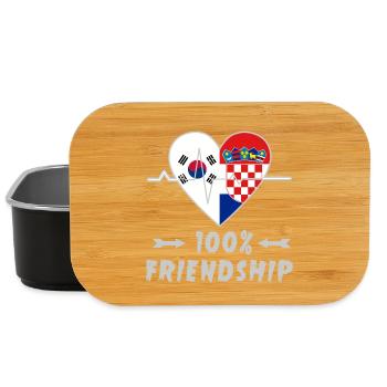 100 % amitié entre la Corée du Sud et la Croatie - Boîte à goûter - noir - Devant