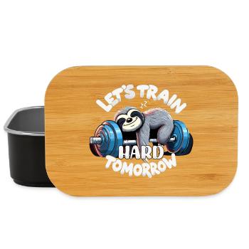 Morning Workout Sloth Funny Gym Gift - Lunch Box - black - Front