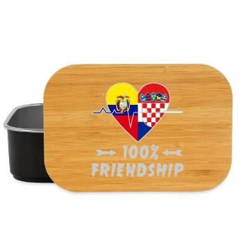 Ecuador und Kroatien 100% Freundschaft - Lunch Box - Schwarz - Vorne