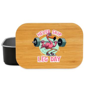 Jour des jambes Flamingo Leg Workout Cadeau de gymnastique drôle - Boîte à goûter - noir - Devant