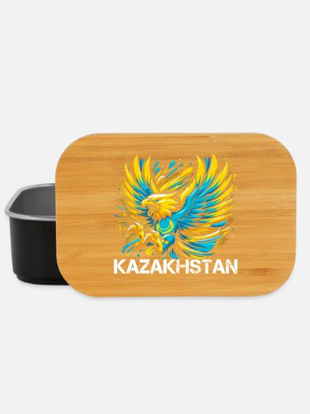 Kasachstan Adler Flagge Fahne cool Geschenk - Lunch Box - Schwarz