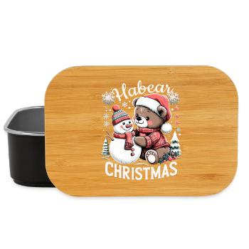 Habear Christmas Bear Snowman Snow Gift - Lunch Box - black - Front