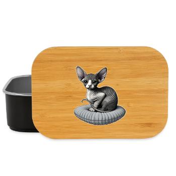 Petit chat Sphynx - Boîte à goûter - noir - Devant