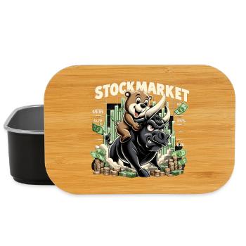 Stock Market Stock Market Bull Bull Bear Profit Gift - Lunch Box - black - Front