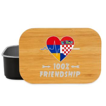 Armenien und Kroatien 100% Freundschaft - Lunch Box - Schwarz - Vorne