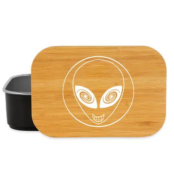 Weißer Außerirdischer und Galaxie - Lunch Box - Schwarz - Vorne