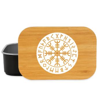 Aegishjálmur Seal: Viking Amulet - White - Lunch Box - black - Front