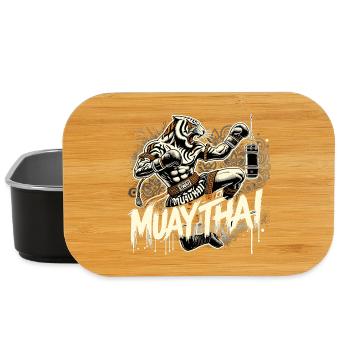Muay Thai Tiger Boxe thaïlandaise Kickboxing Boxe Cadeau - Boîte à goûter - noir - Devant