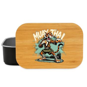Muay Thai Tiger Boxe thaïlandaise Boxe Cadeau - Boîte à goûter - noir - Devant