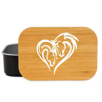 Coeur de cheval (blanc) - Boîte à goûter - noir - Devant