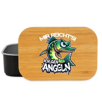 Mir reichts ich geh Angeln Hecht Geschenk - Lunch Box - Schwarz - Vorne